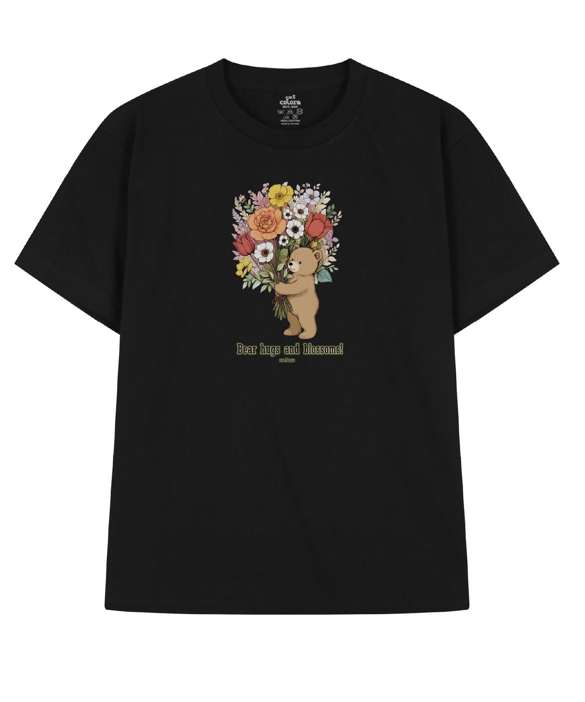 컬로라(COLORA) 베어 허그 앤 블로썸 반팔 티셔츠 (3color)