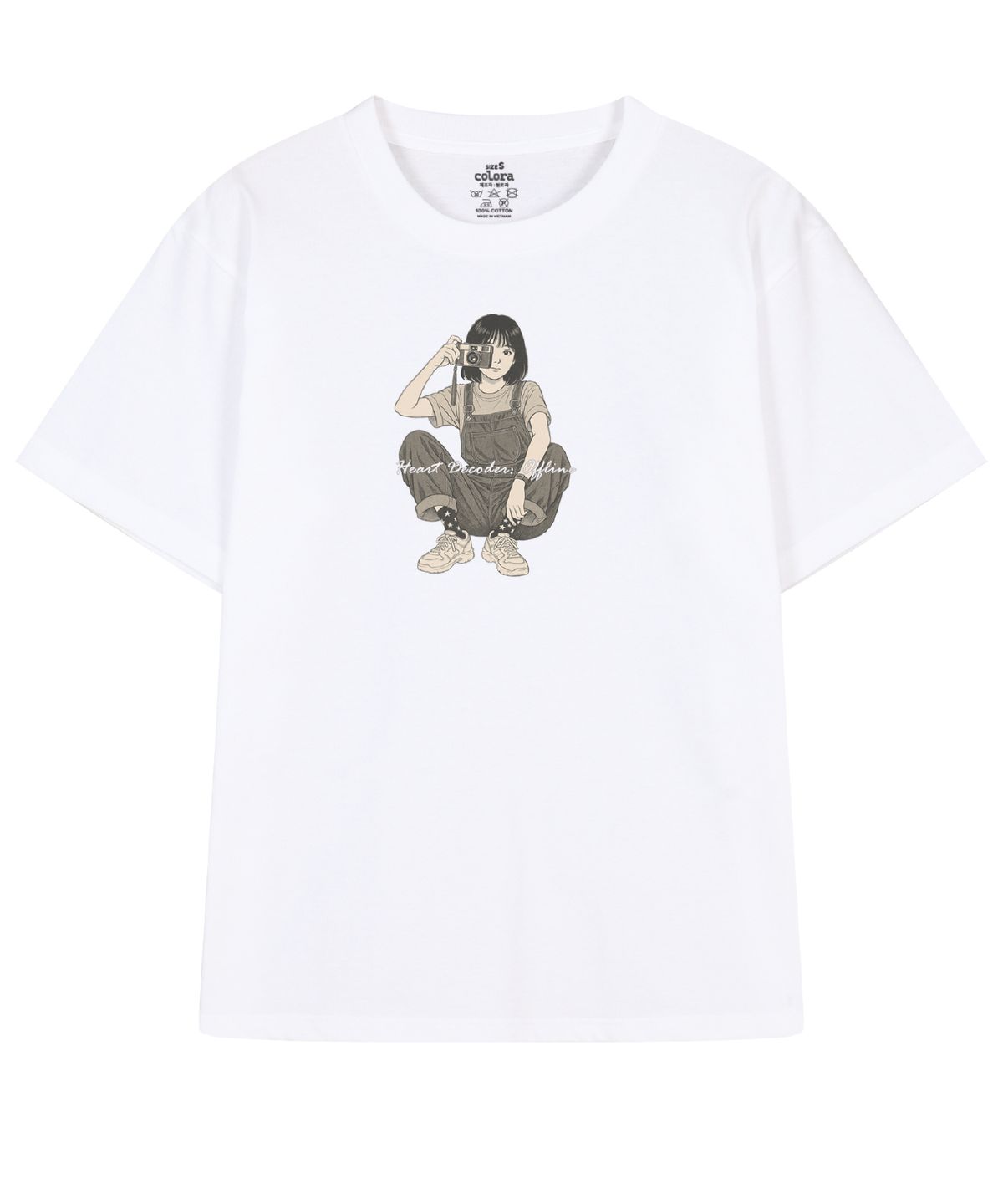 컬로라(COLORA) 하트 디코더 오프라인 반팔 티셔츠 (3color)