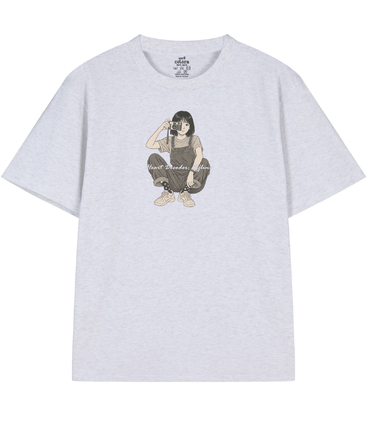컬로라(COLORA) 하트 디코더 오프라인 반팔 티셔츠 (3color)
