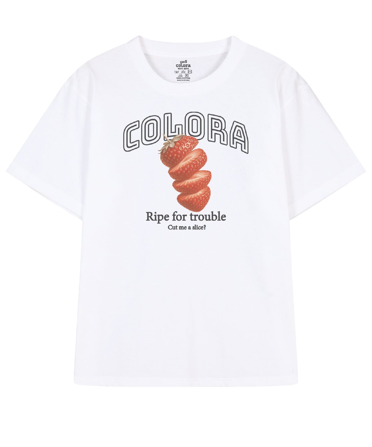컬로라(COLORA) 스트로베리 슬라이스 반팔 티셔츠 (3color)
