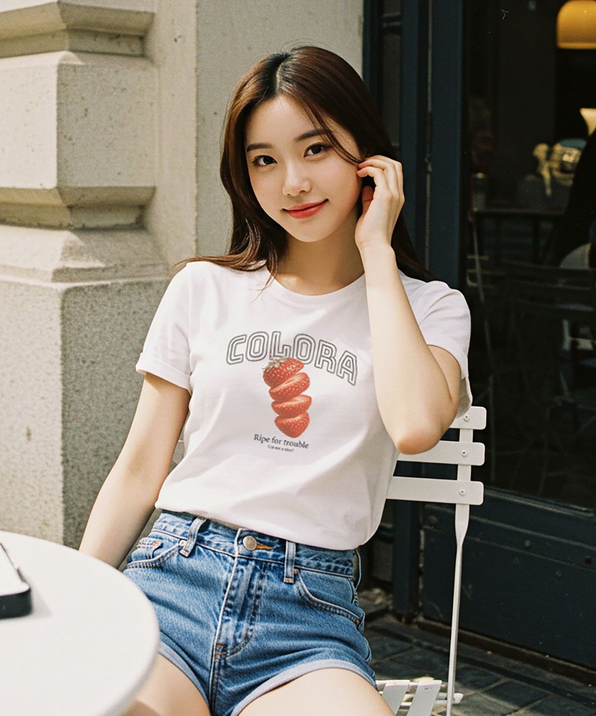 컬로라(COLORA) 스트로베리 슬라이스 반팔 티셔츠 (3color)
