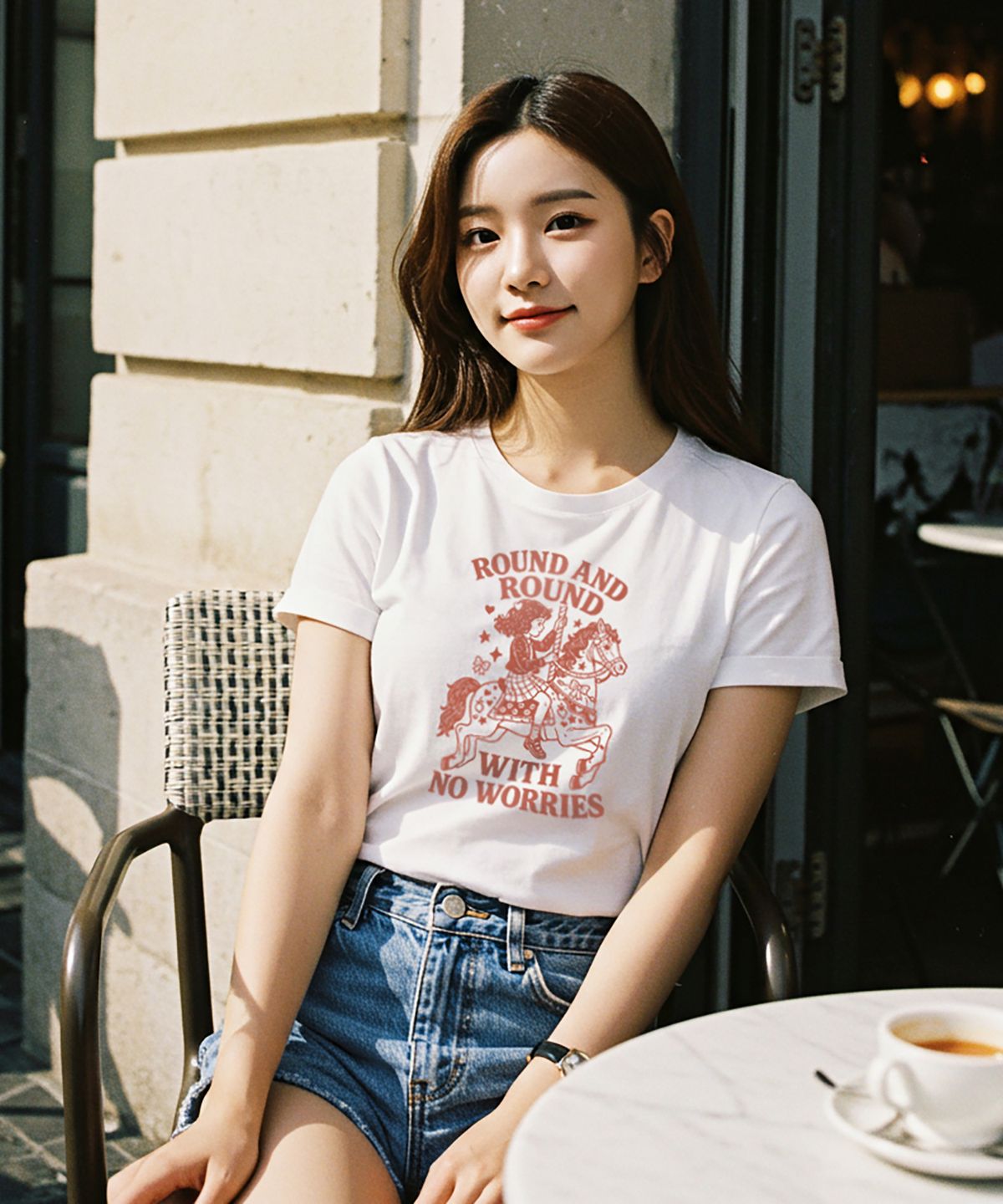 컬로라(COLORA) 라운드 앤 라운드 반팔 티셔츠 (3color)