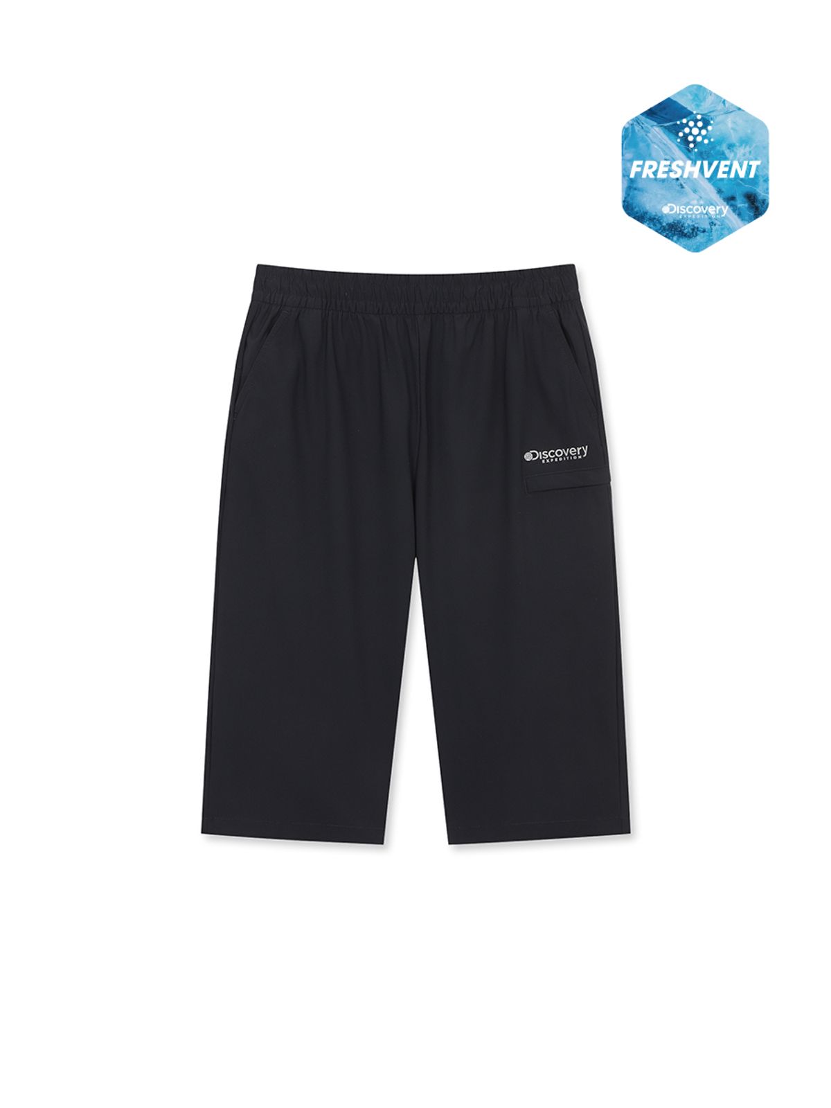 디스커버리 키즈(DISCOVERY KIDS) 키즈 프레시벤트 트리코트 팬츠(7부) (BLACK)