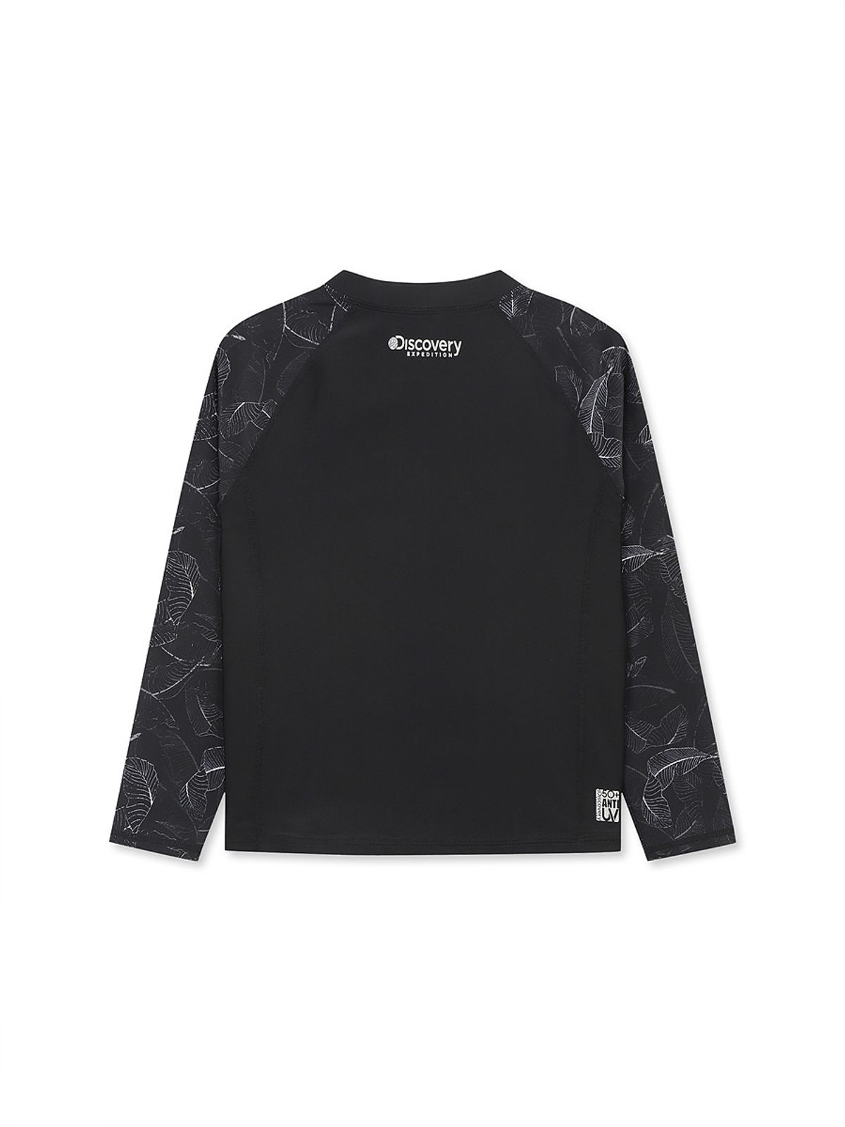 디스커버리 키즈(DISCOVERY KIDS) 키즈 프레시벤트 소매패턴 풀집업 래쉬가드 (BLACK)