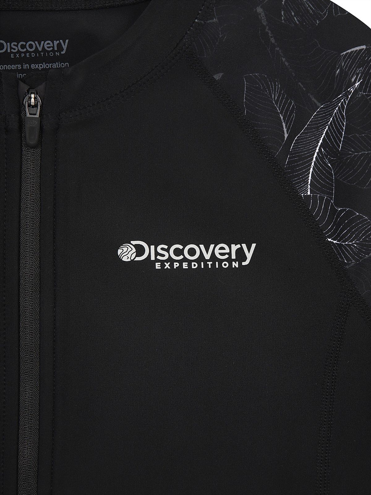 디스커버리 키즈(DISCOVERY KIDS) 키즈 프레시벤트 소매패턴 풀집업 래쉬가드 (BLACK)
