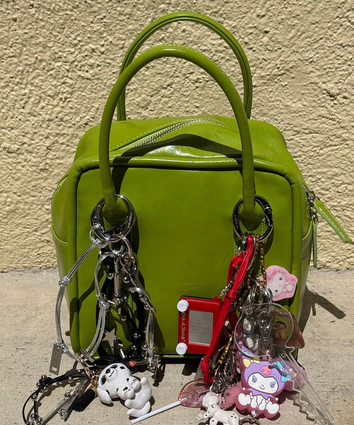 여밈(YEOMIM) mini box bag (lime)