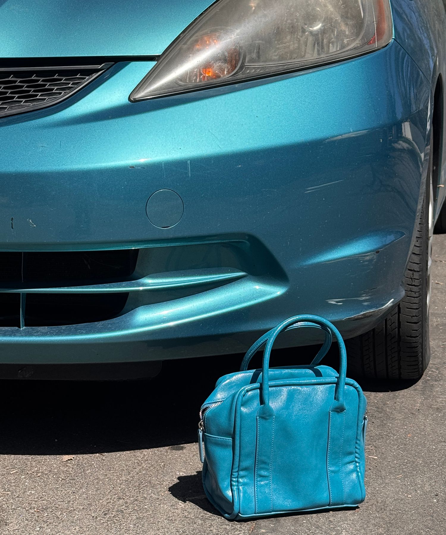 MUSINSA公式 | YEOMIM mini box bag (aqua)