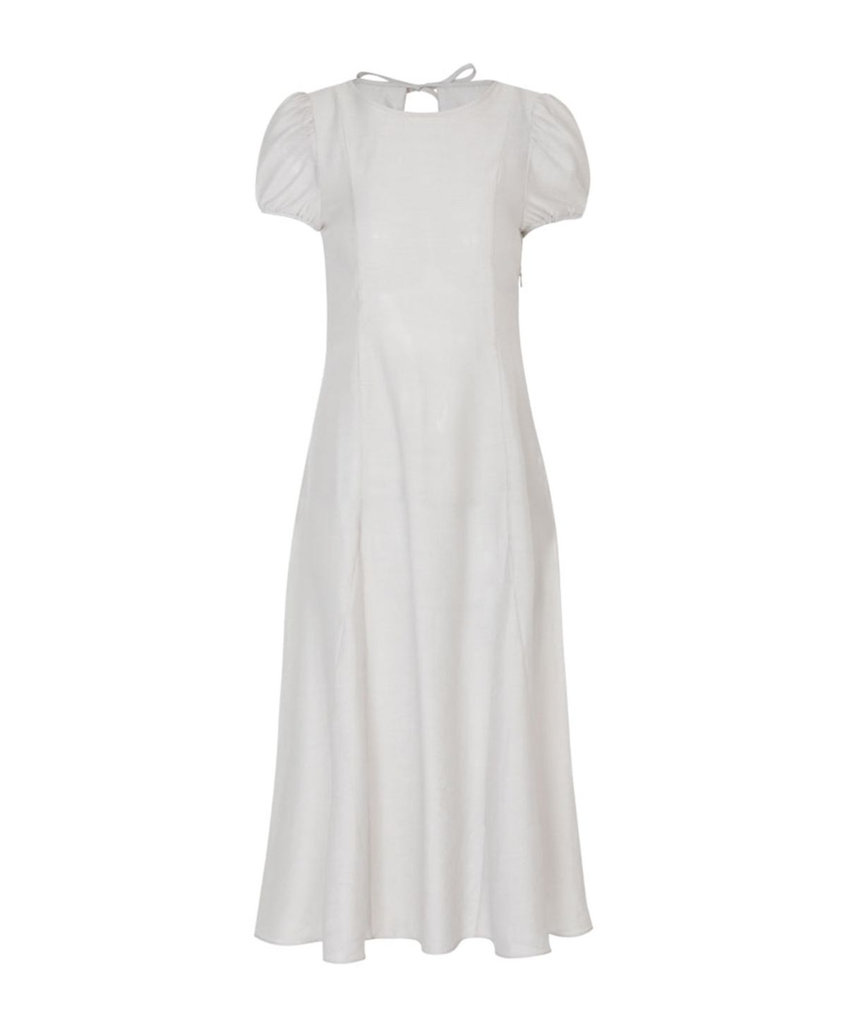 루루서울(LOULOUSEOUL) Sheer Puff Long Dress (Light Gray)