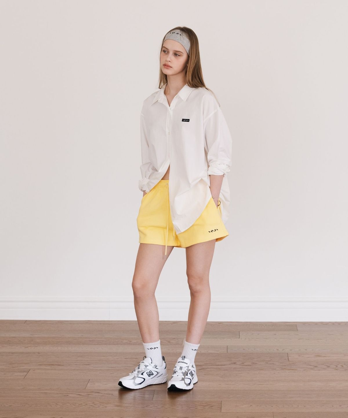 인지액티브(INJIACTIVE) Cotton hip pocket Sweat Shorts 옐로우
