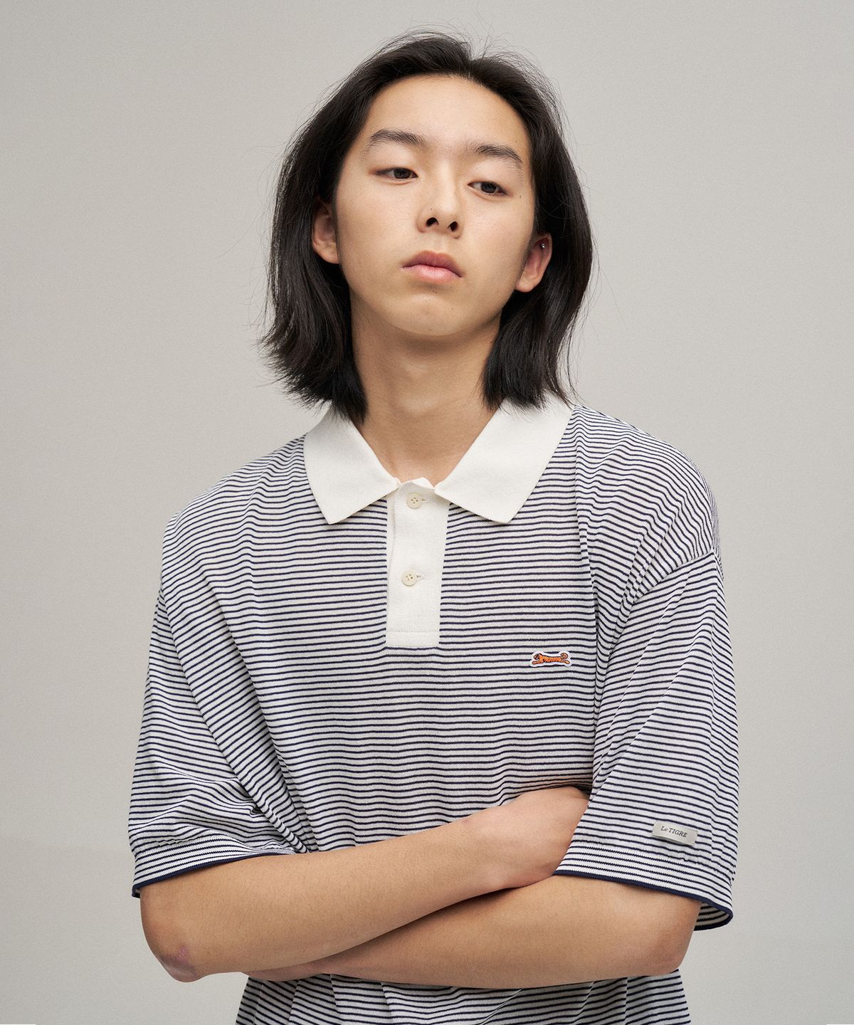 르티그레(LE TIGRE) Tropical polo knit Pullover (Stripe)