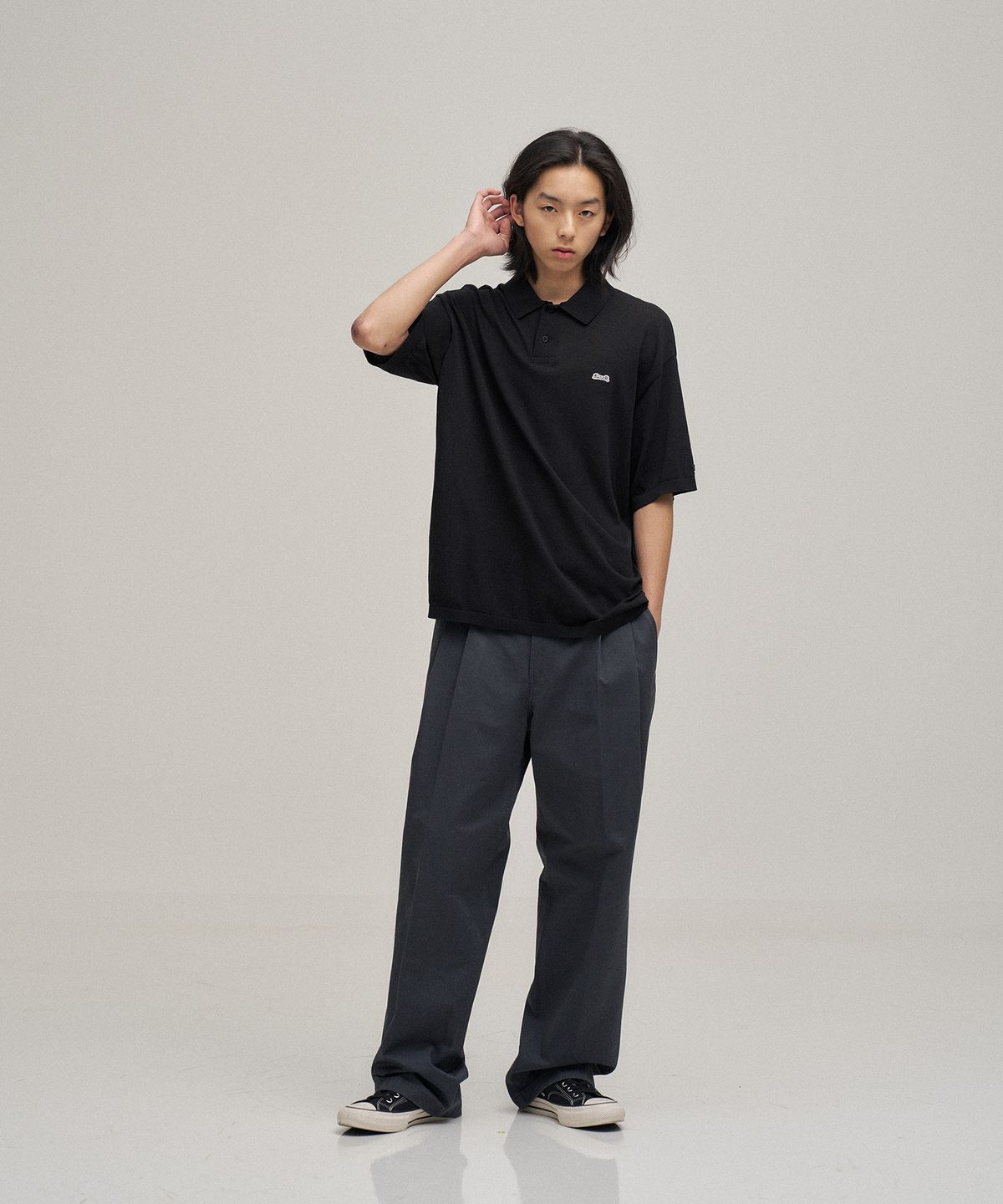 르티그레(LE TIGRE) Tropical polo knit Pullover (Black)