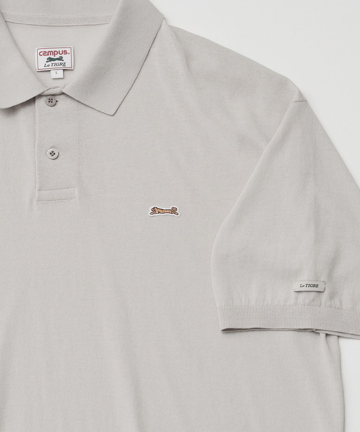 르티그레(LE TIGRE) Tropical polo knit Pullover (Mid Gray)