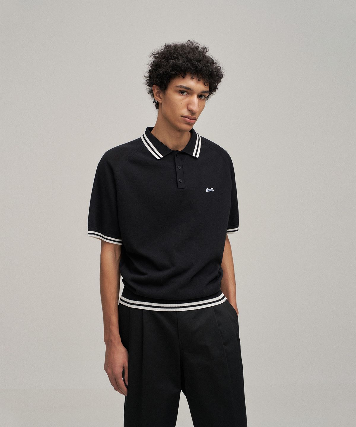 르티그레(LE TIGRE) Tennis polo knit (Black)