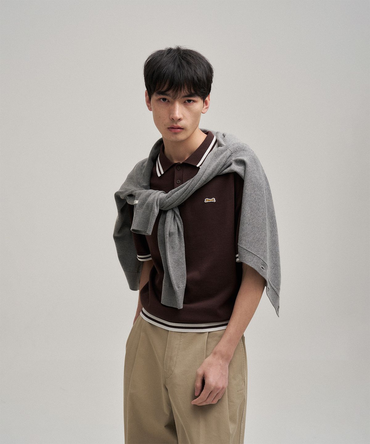 르티그레(LE TIGRE) Tennis polo knit (Mild Brown)