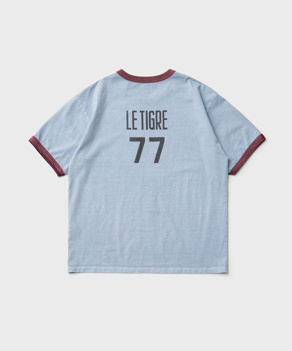 르티그레(LE TIGRE) Campus Overdyed ringer T-shirt (Faded Blue)