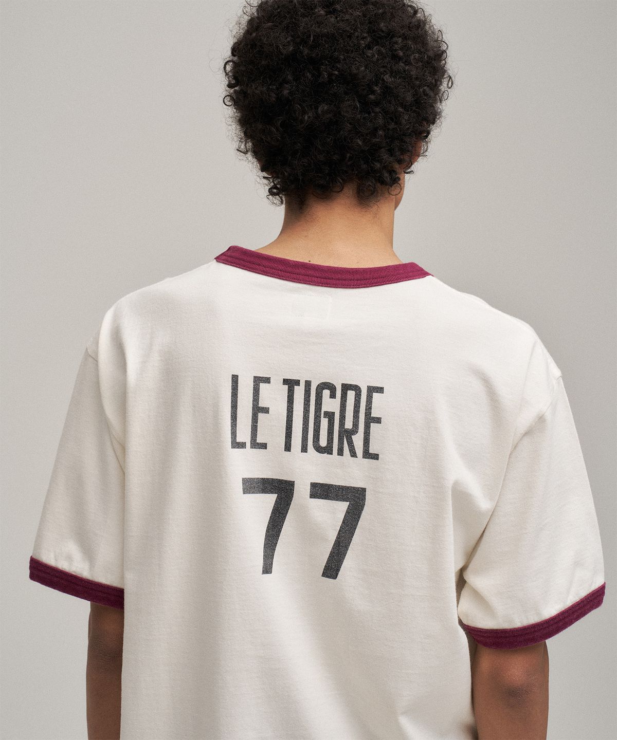 르티그레(LE TIGRE) Campus Overdyed ringer T-shirt (Eggshell)