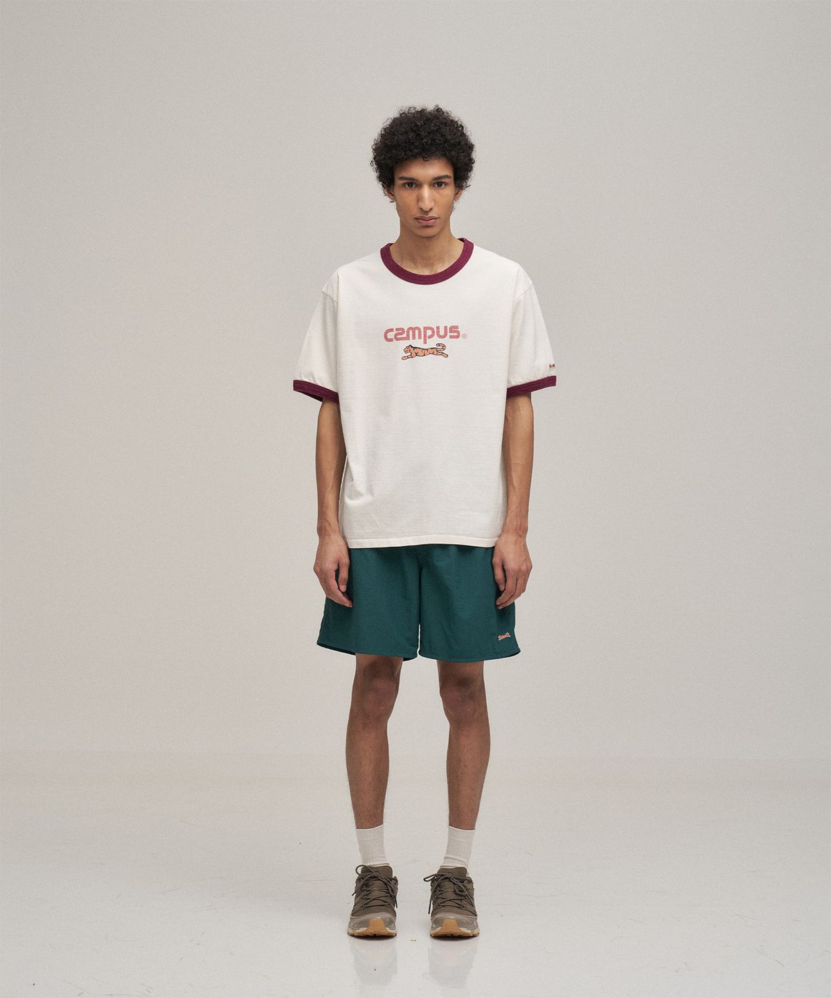 르티그레(LE TIGRE) Campus Overdyed ringer T-shirt (Eggshell)