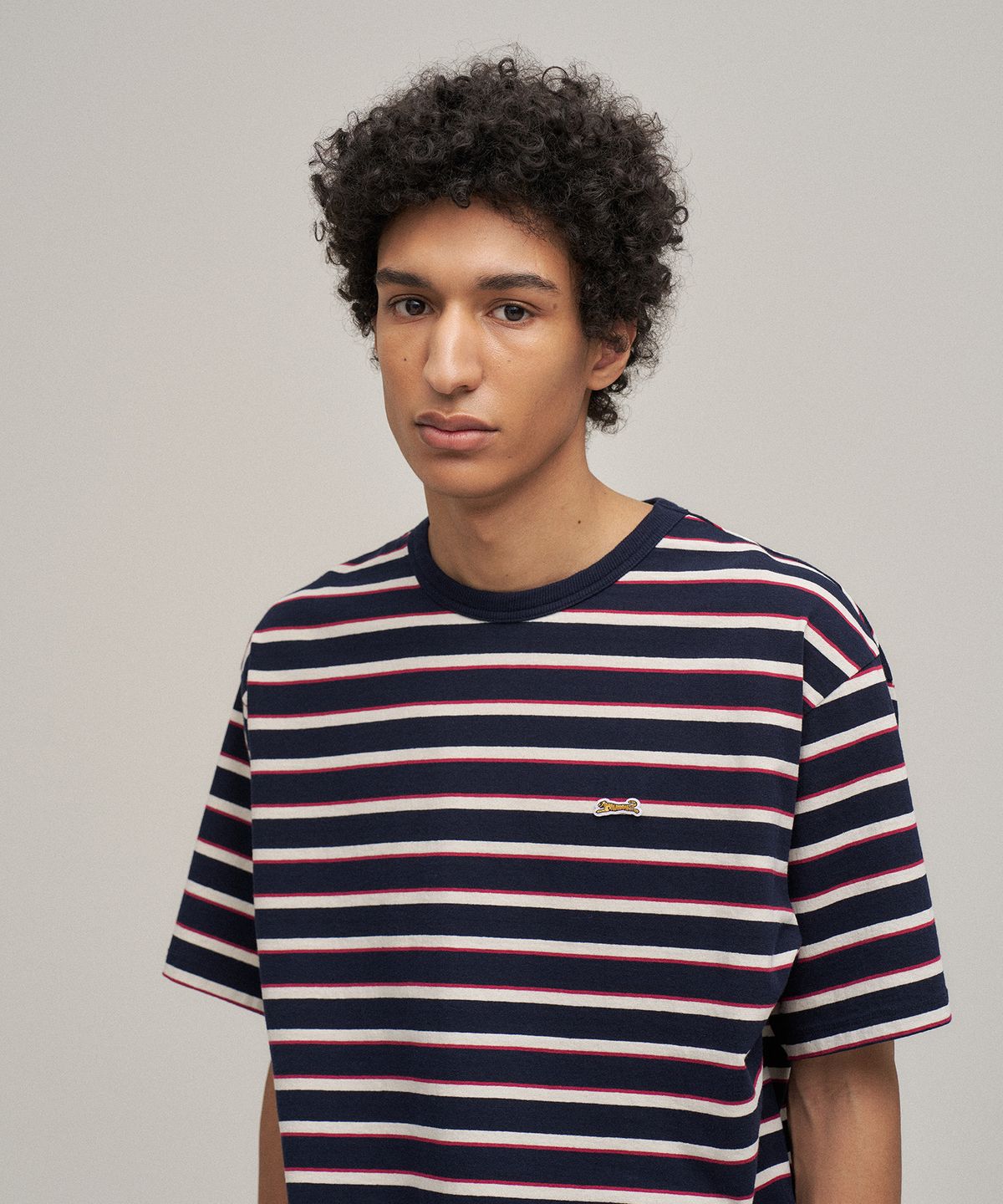 르티그레(LE TIGRE) Multi Stripe Half T-shirt (Navy)