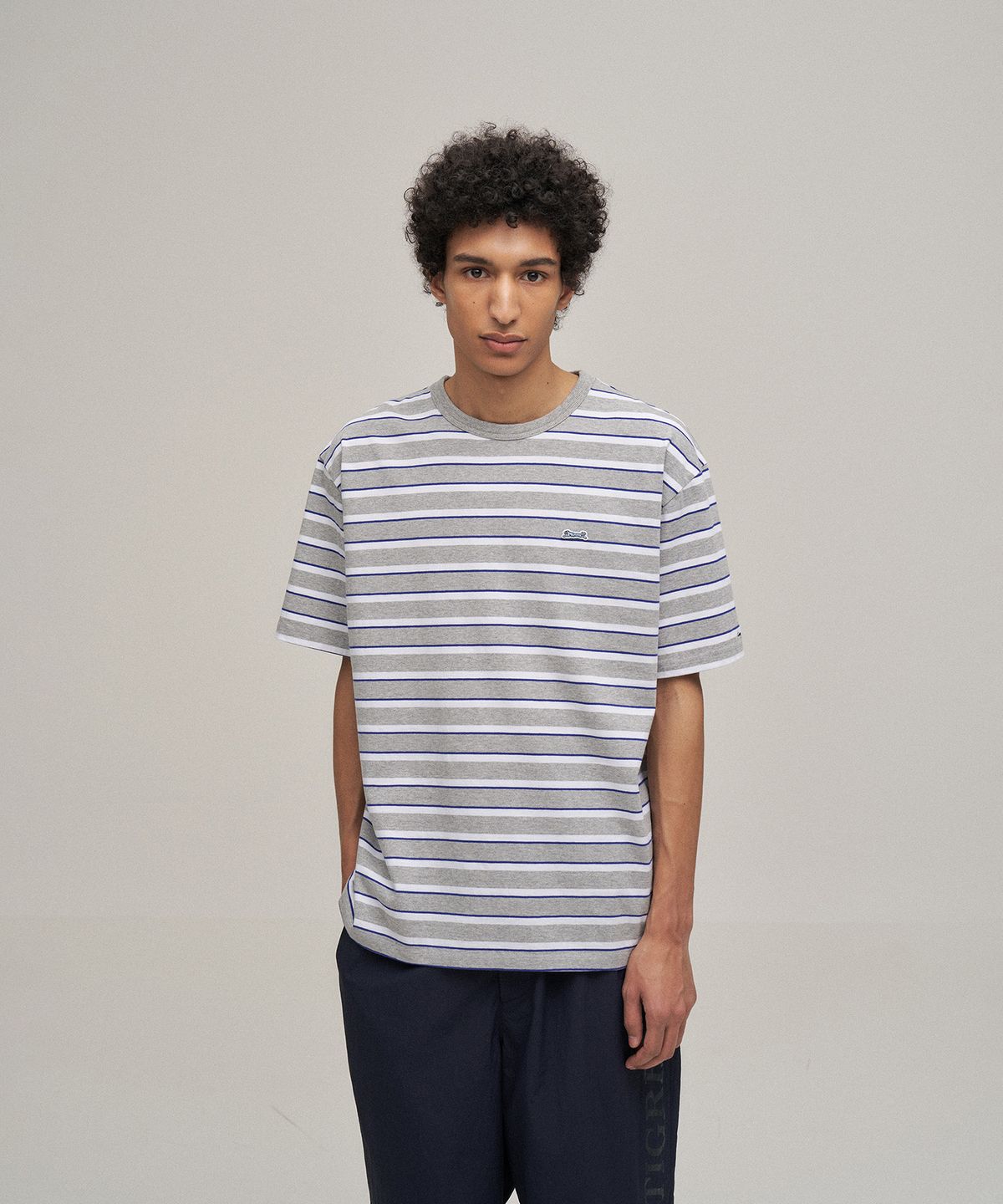 르티그레(LE TIGRE) Multi Stripe Half T-shirt (Heather Gray)