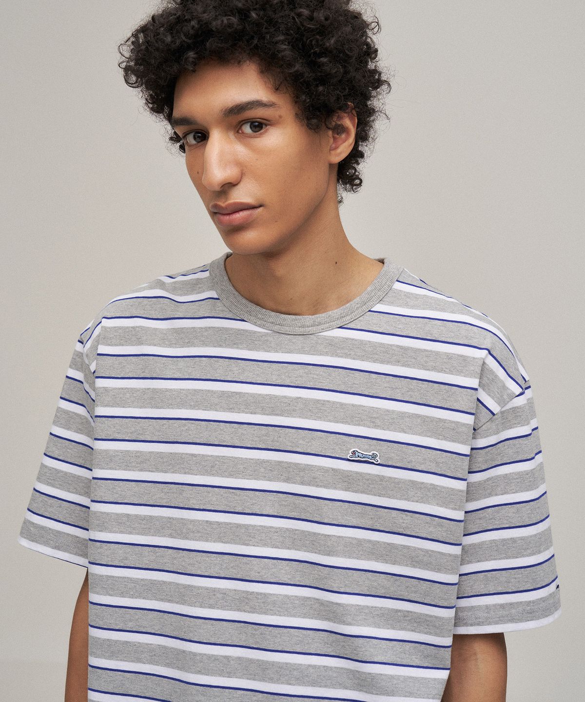 르티그레(LE TIGRE) Multi Stripe Half T-shirt (Heather Gray)