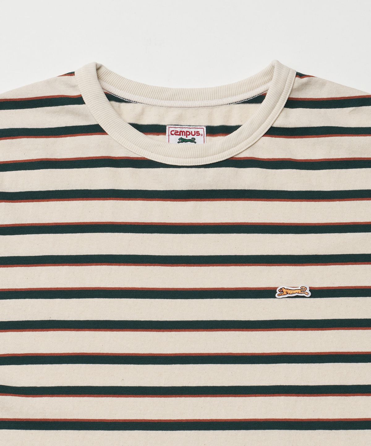 르티그레(LE TIGRE) Multi Stripe Half T-shirt (Ecru)