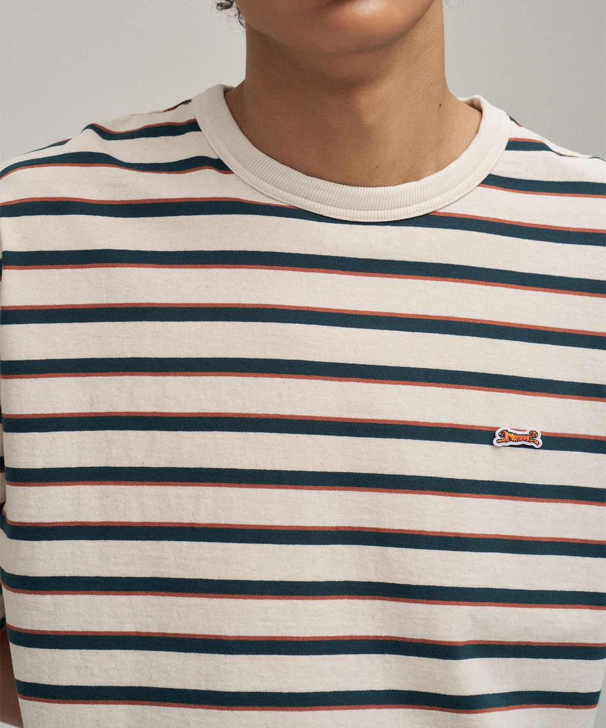 르티그레(LE TIGRE) Multi Stripe Half T-shirt (Ecru)
