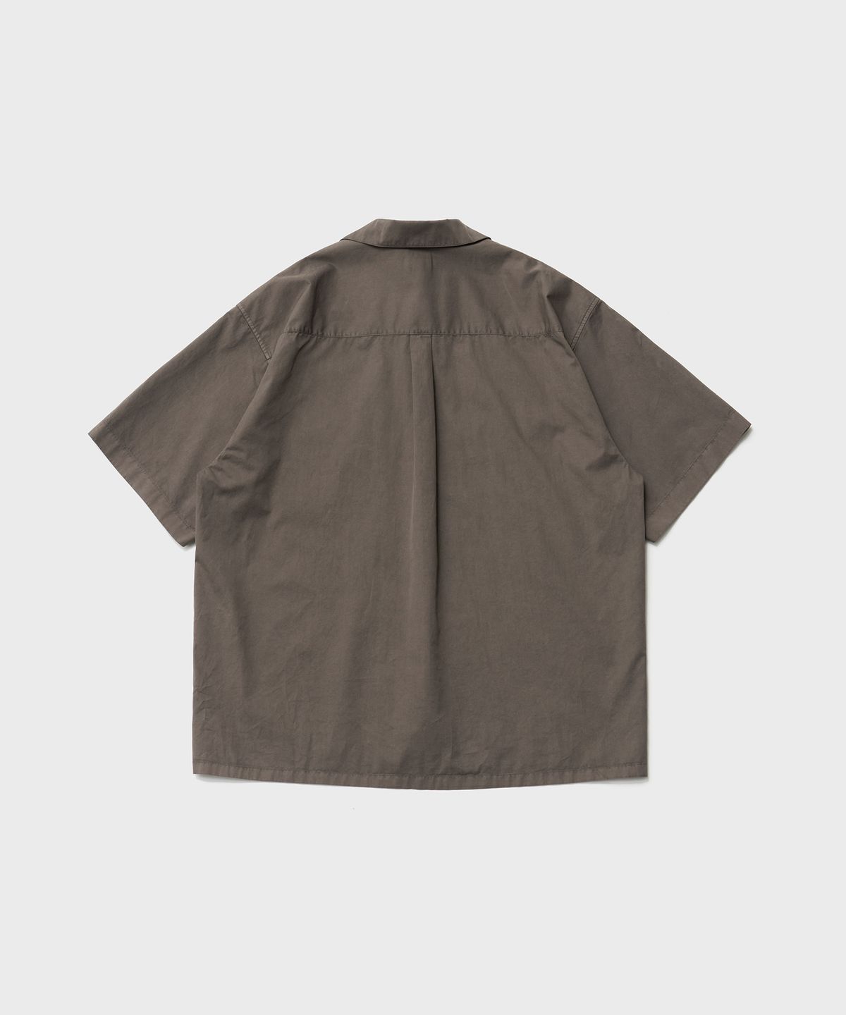 르티그레(LE TIGRE) Open collar Overdyed Shirt (Mild Brown)