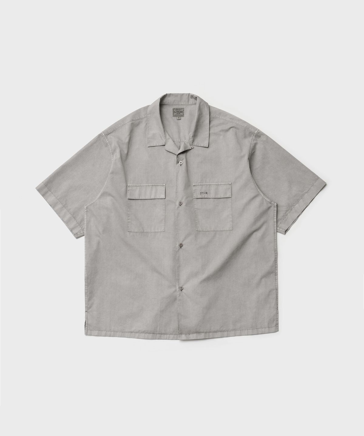 르티그레(LE TIGRE) Open collar Overdyed Shirt (Dusty Gray)