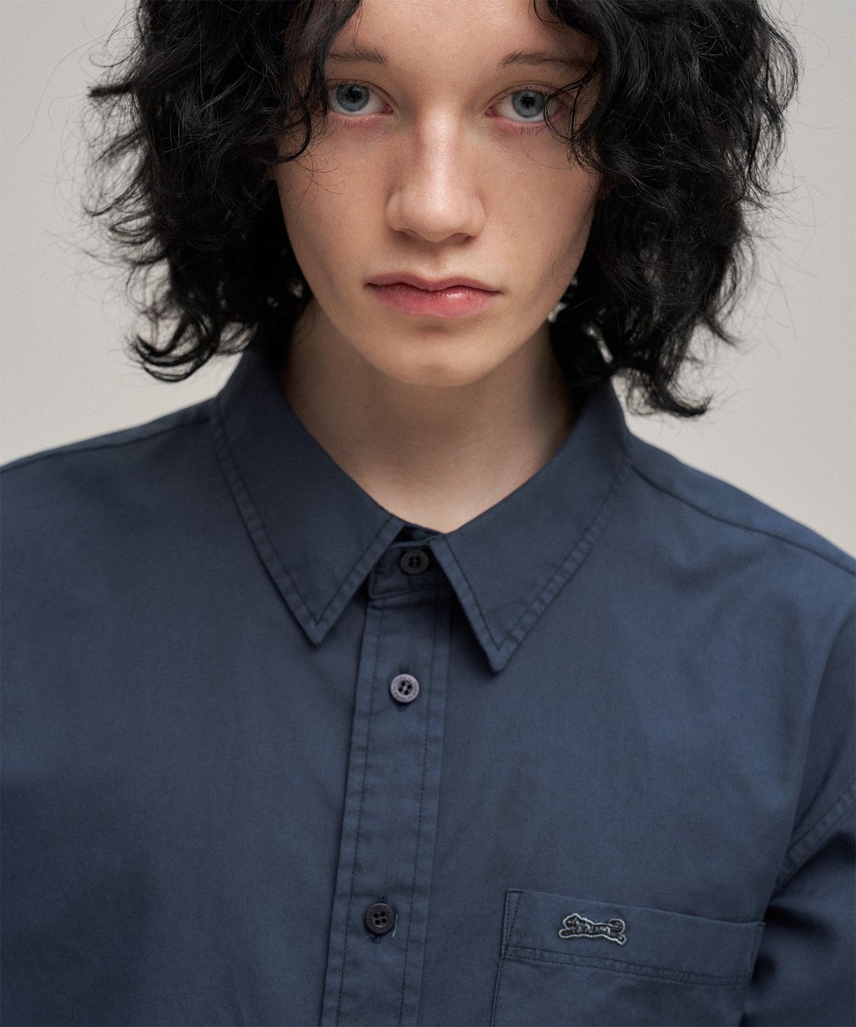 르티그레(LE TIGRE) Oxford Short Sleeve Shirt (Navy)