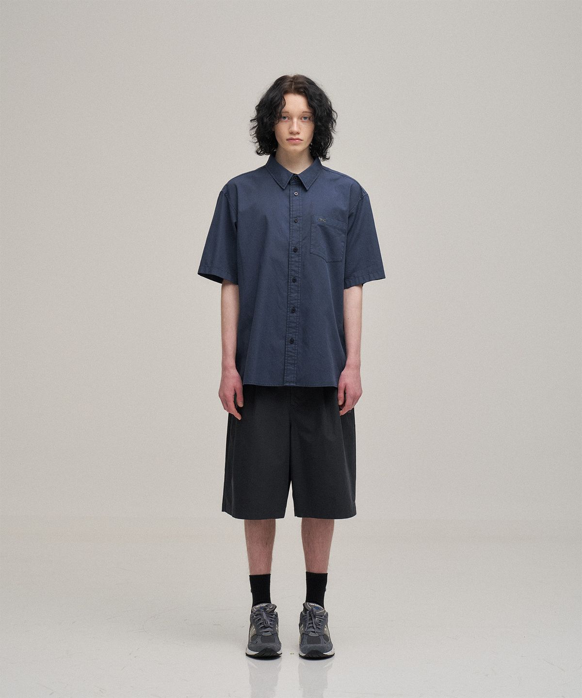 르티그레(LE TIGRE) Oxford Short Sleeve Shirt (Navy)