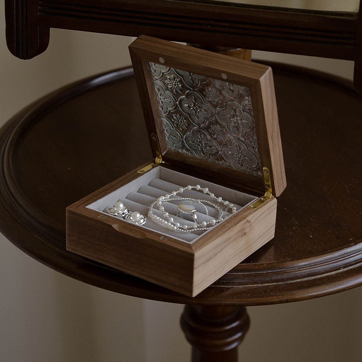 레트로핑거(RETROFINGER) 스퀘어 플로라 미니보석함 - 3Color #Square flora mini jewelry box