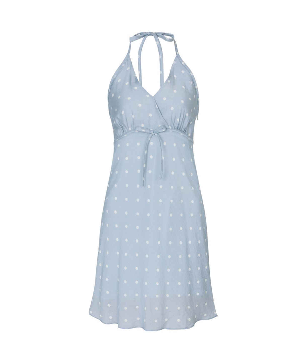 루루서울(LOULOUSEOUL) Dot Halter Dress (Light Blue)