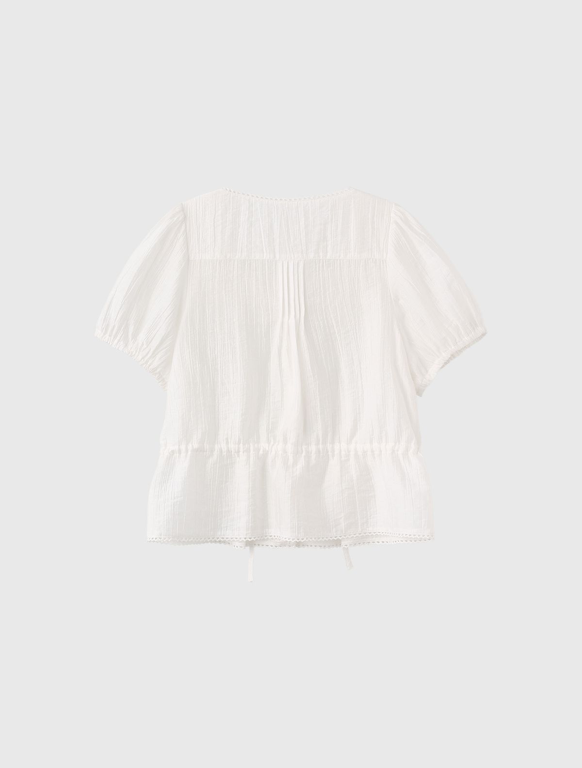 제너럴아이디어(GENERALIDEA) 레이스 블루종 하프 블라우스 [WHITE] / WBE2L03518