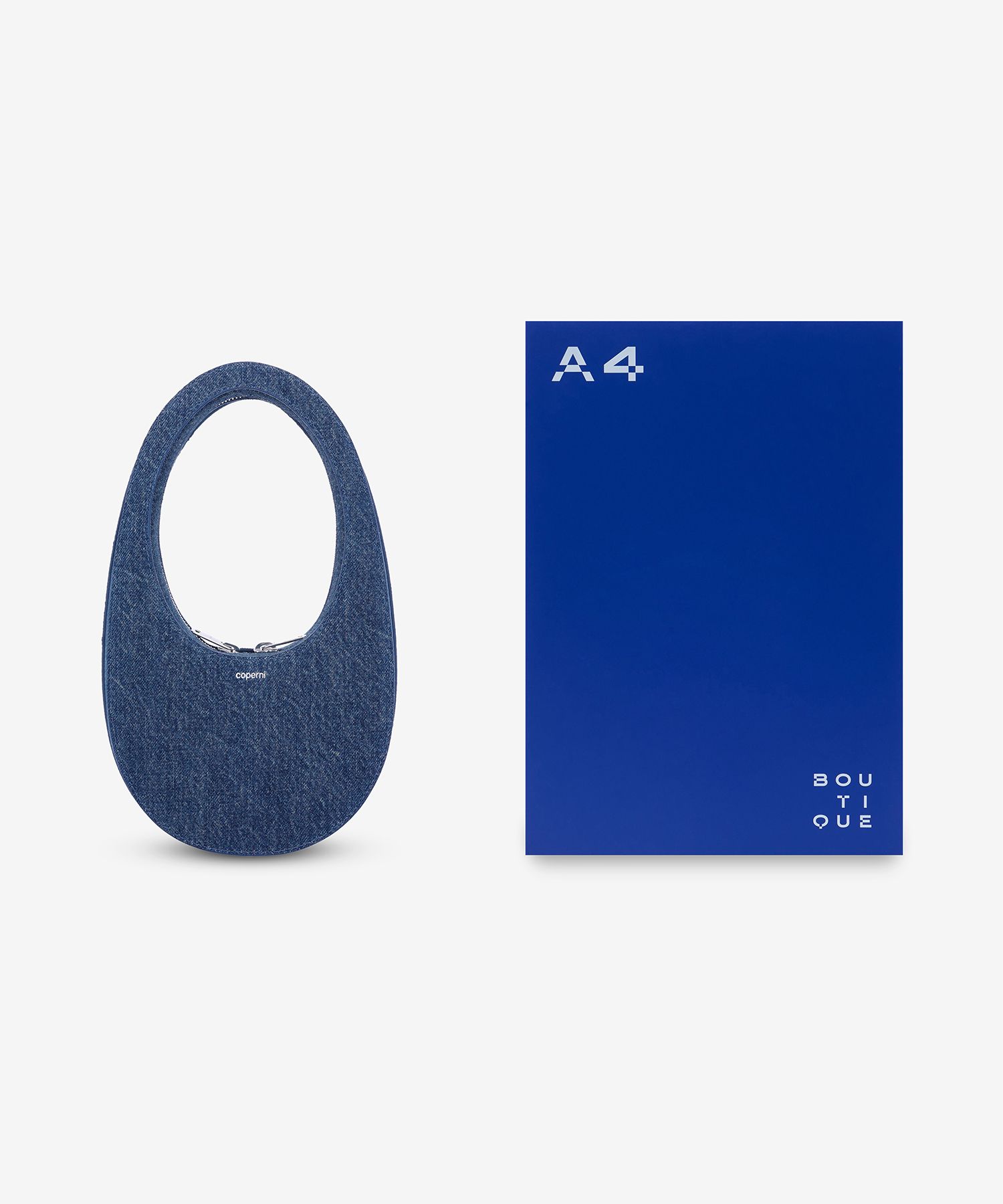 MUSINSA | COPERNI Mini Denim Swipe Tote Bag - Blue Vintage
