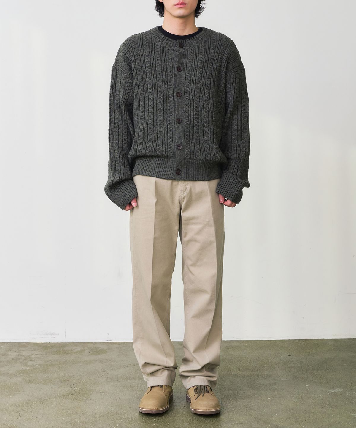 덴메이드(DENMADE) DEN0662 wide chino pants (dusty beige)