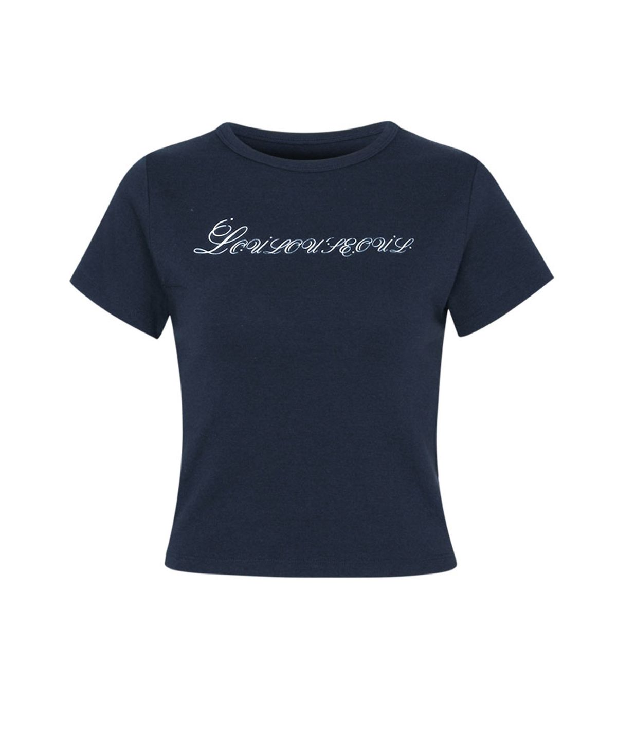 루루서울(LOULOUSEOUL) Logo Sparkle T-Shirt (Navy)