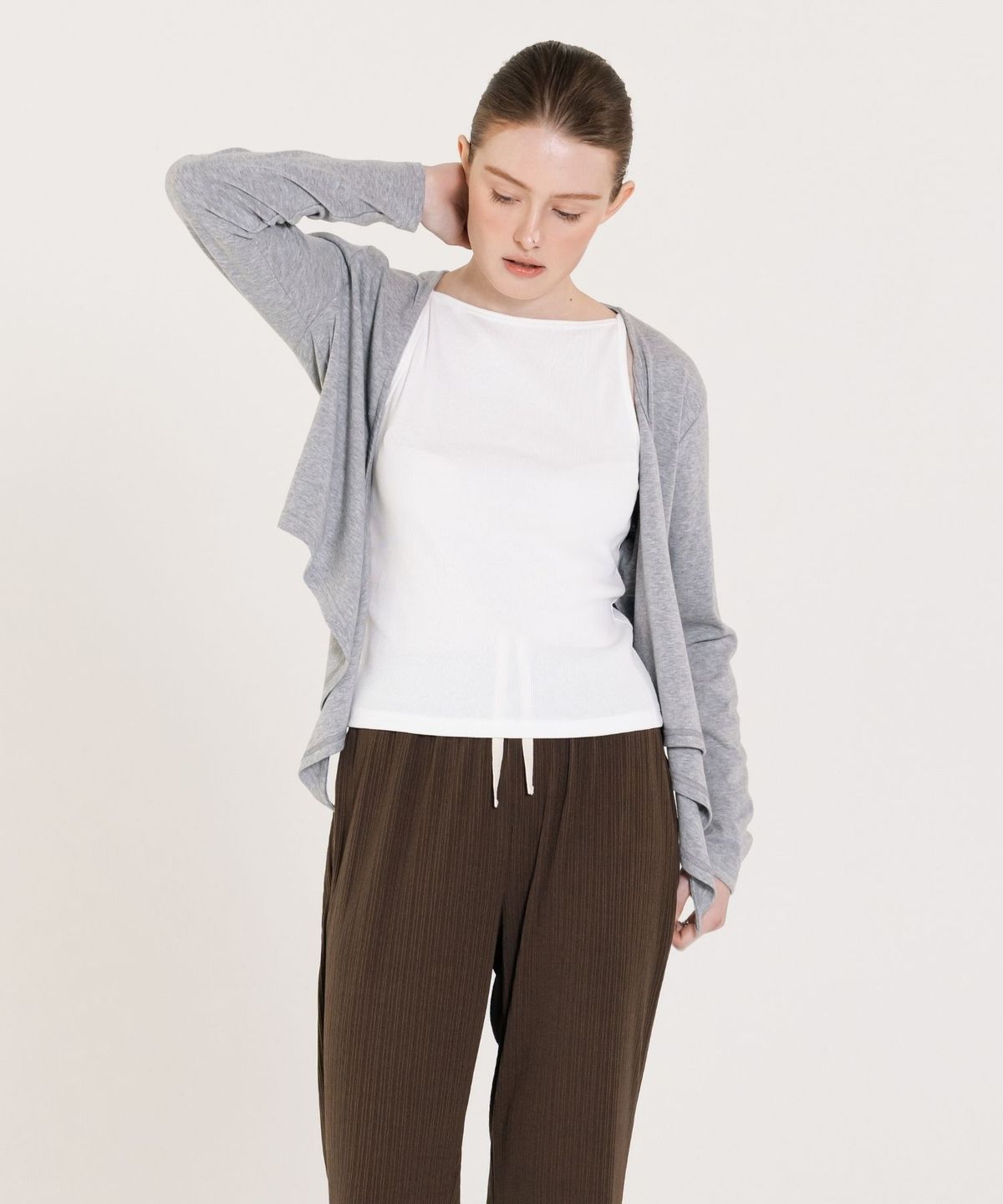 인지액티브(INJIACTIVE) Summer Wrap Cardigan 그레이