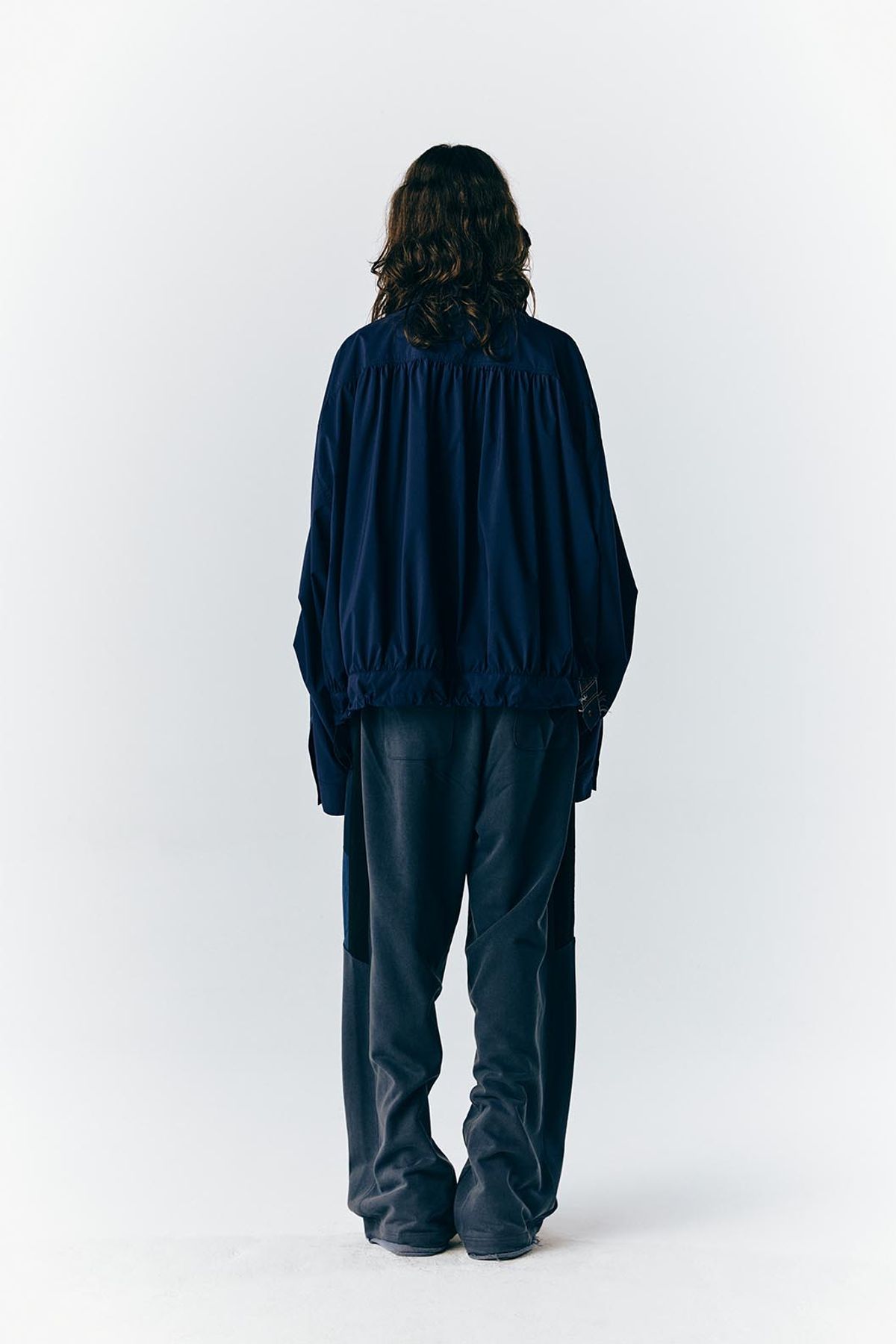 오디너리피플(ORDINARY PEOPLE) RE : Sloping Zip Wave Jacket [Navy]