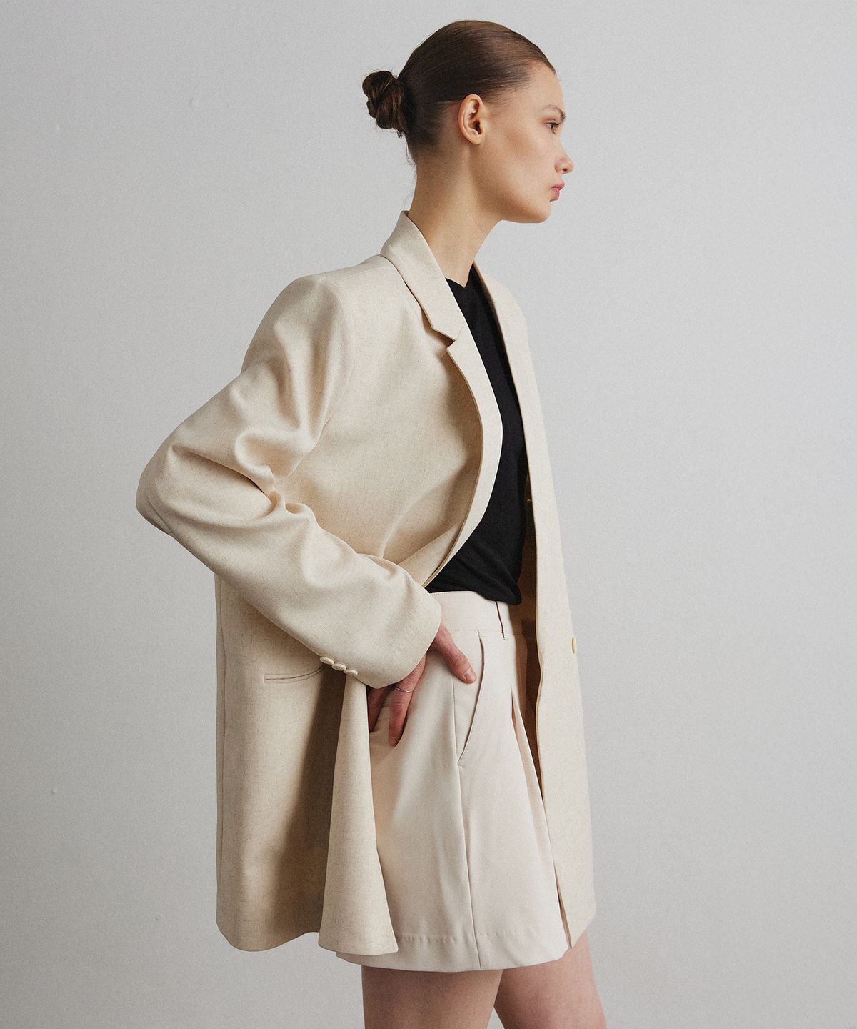 아흐레(AHRE) LINEN MUSE JACKET_OAT