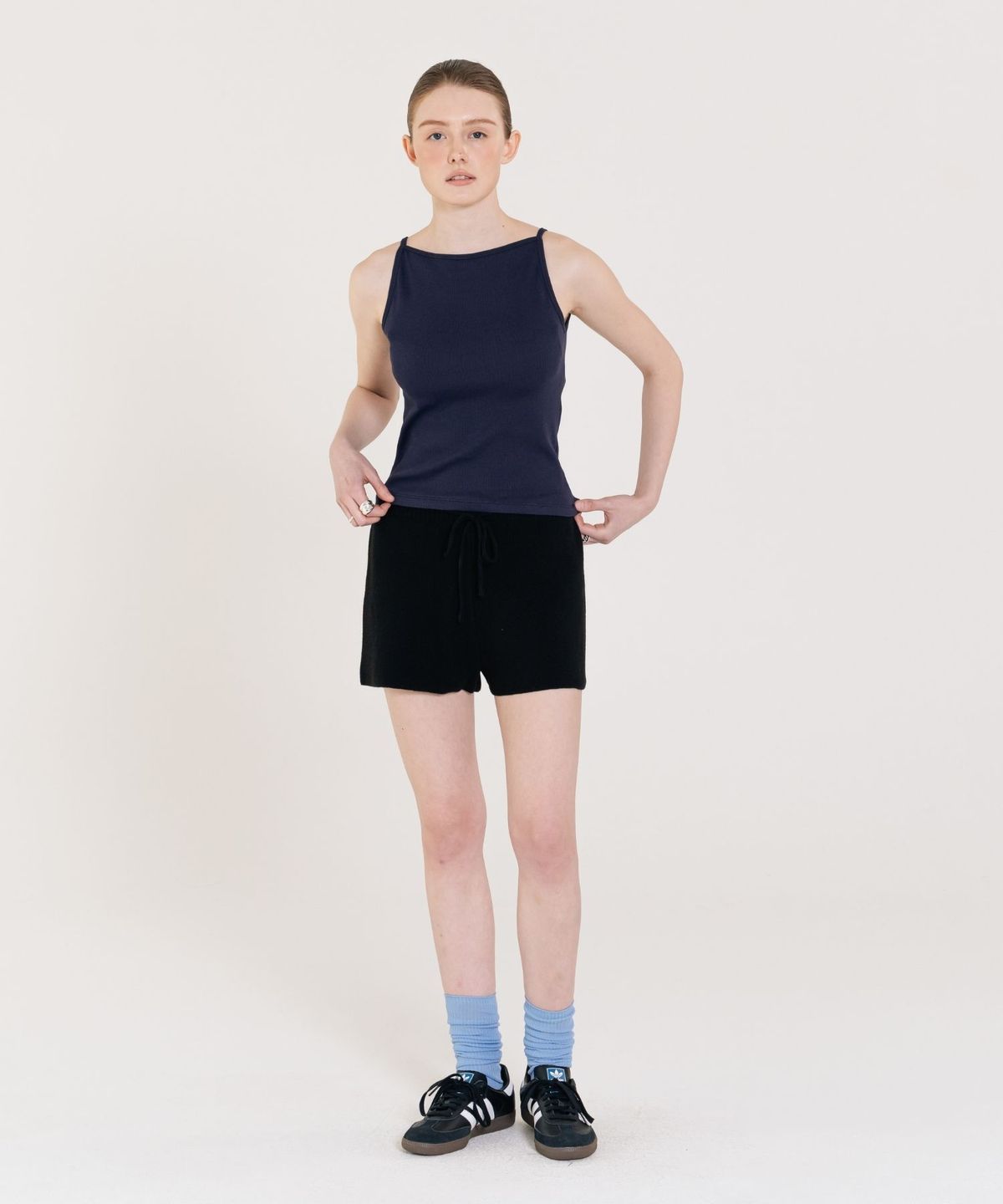 인지액티브(INJIACTIVE) Ribbed Boat neck sleeveless 네이비