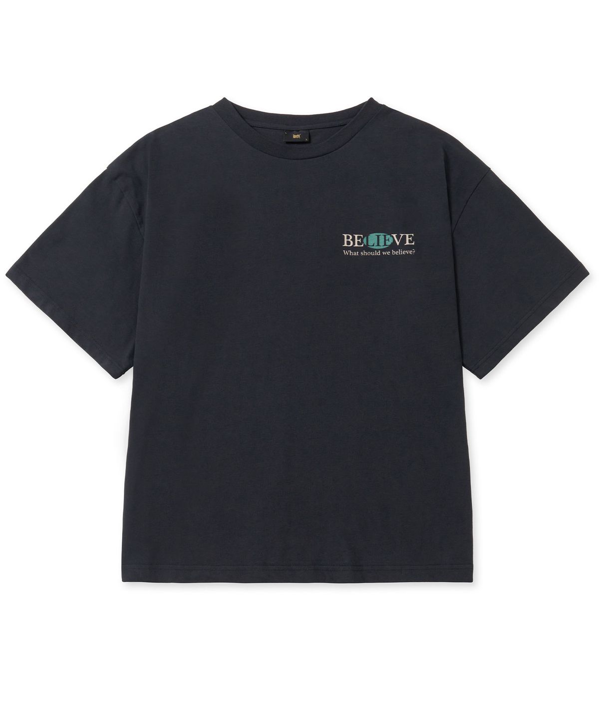 브라운브레스(BROWNBREATH) BELIEVE OVERFIT TEE - BLACK
