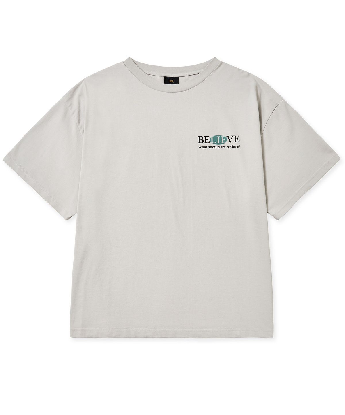브라운브레스(BROWNBREATH) BELIEVE OVERFIT TEE - LIGHT GREY