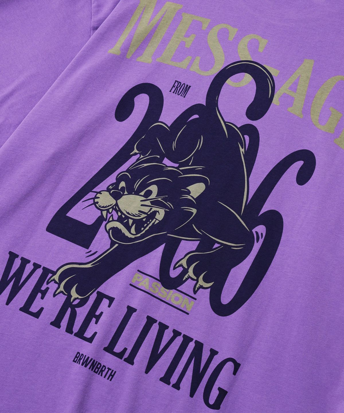 브라운브레스(BROWNBREATH) MESS-AGE OVERFIT TEE - PURPLE