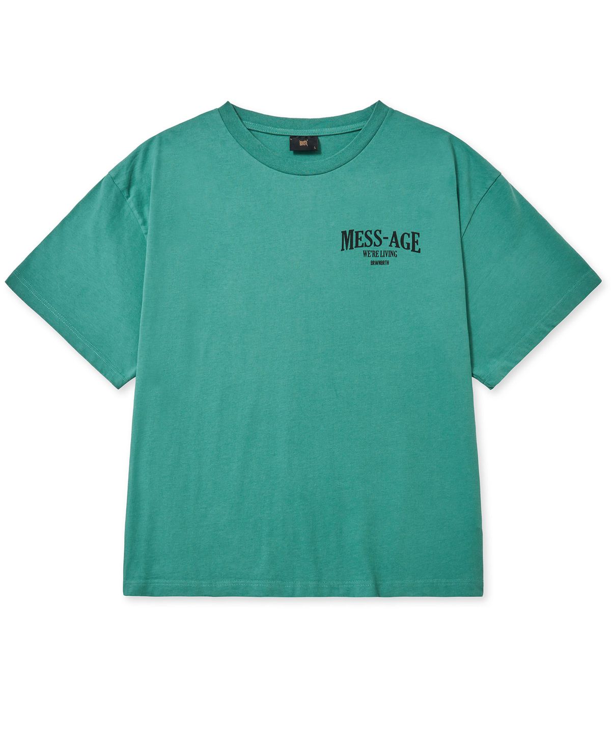 브라운브레스(BROWNBREATH) MESS-AGE OVERFIT TEE - GREEN