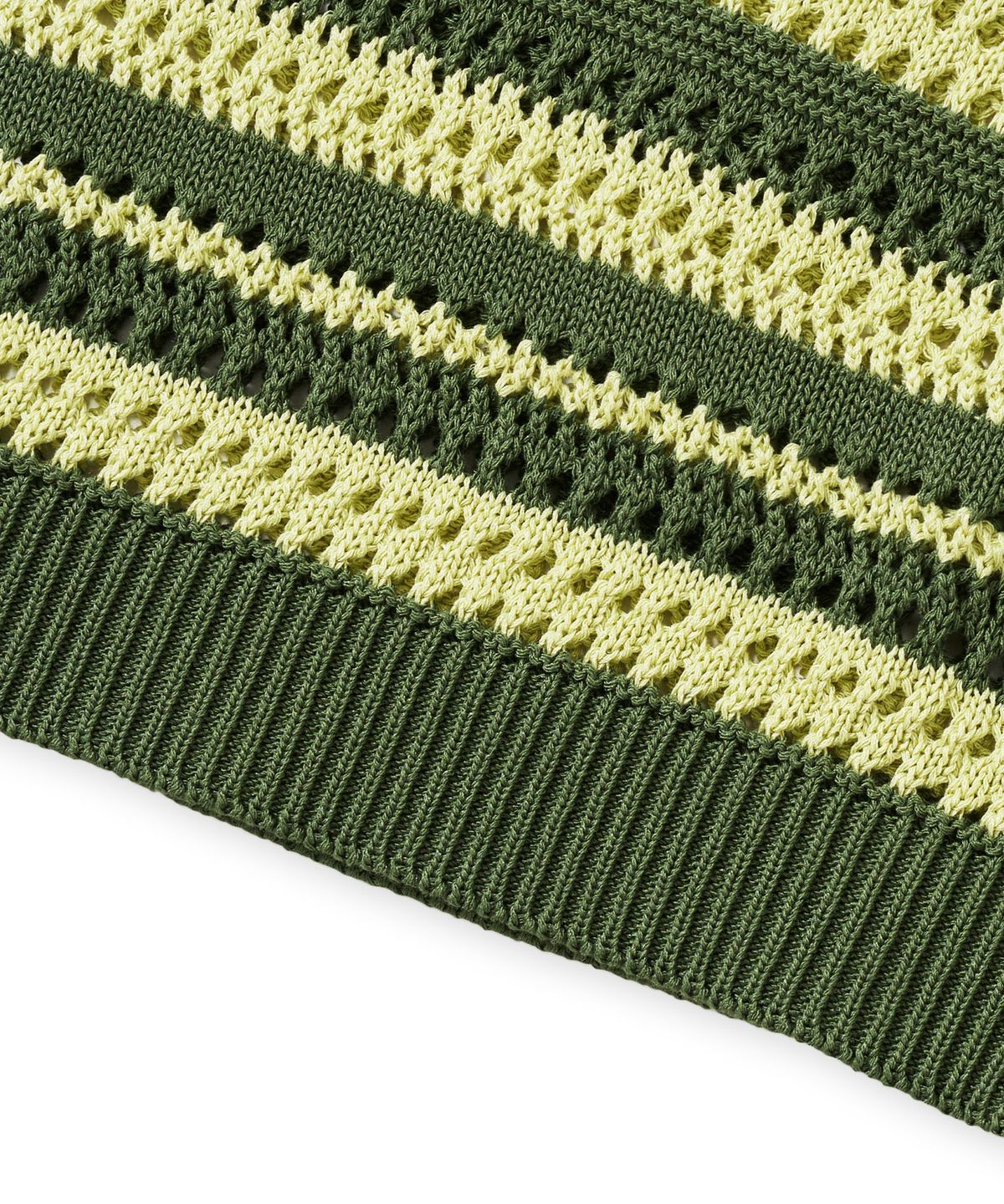 브라운브레스(BROWNBREATH) STRIPE PUNCHING COLLAR KNIT - KHAKI