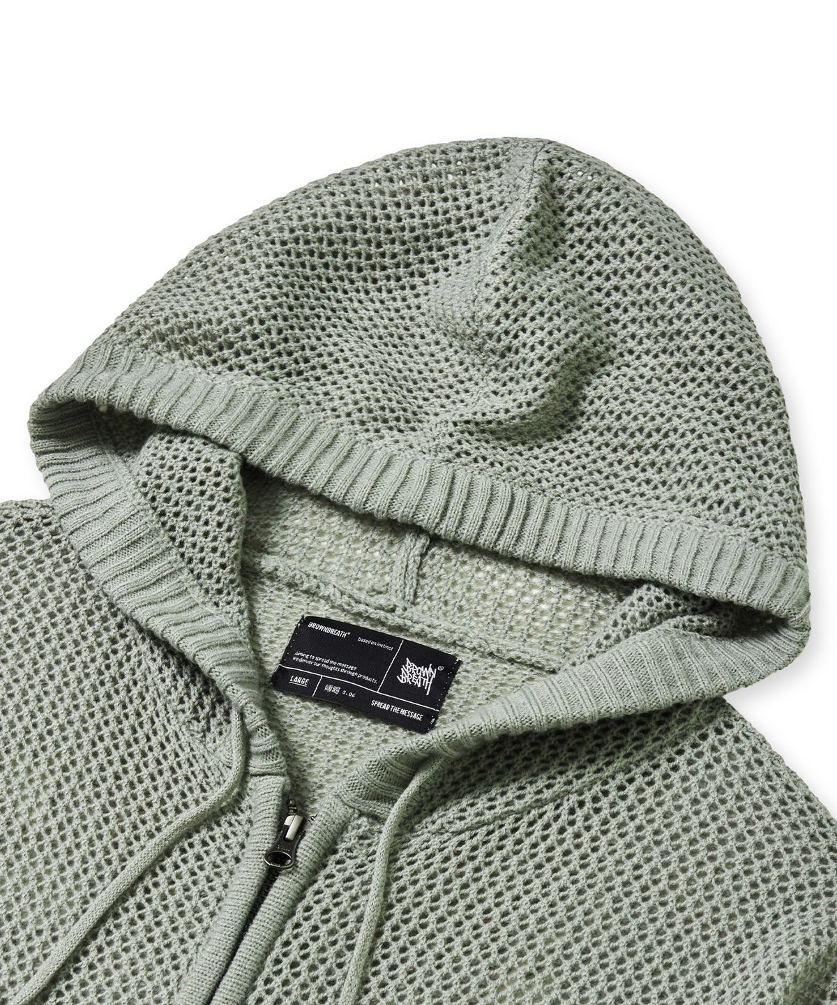 브라운브레스(BROWNBREATH) BLUFF KNIT HOOD ZIP UP - KHAKI