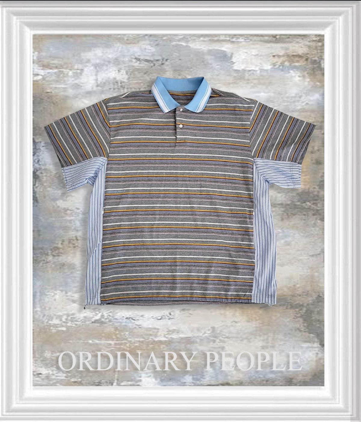 오디너리피플(ORDINARY PEOPLE) RE : SHIRT 05 - PK Stripe Shorts Layered Shirt (GRAY)