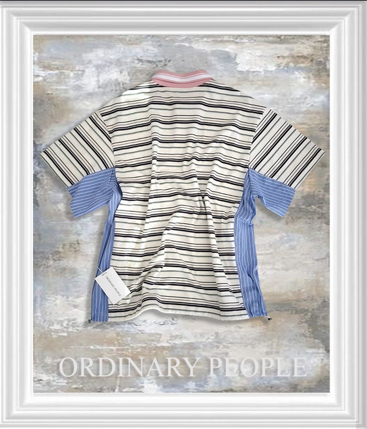 오디너리피플(ORDINARY PEOPLE) RE : SHIRT 05 - PK Stripe Shorts Layered Shirt (White)