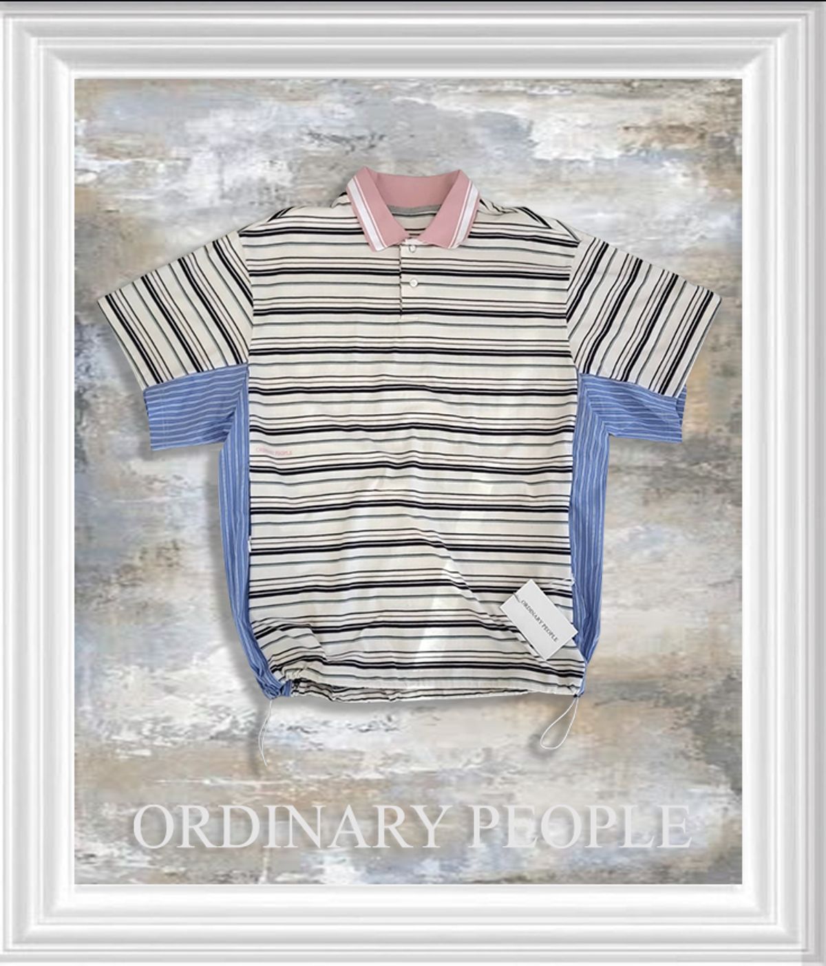 오디너리피플(ORDINARY PEOPLE) RE : SHIRT 05 - PK Stripe Shorts Layered Shirt (White)