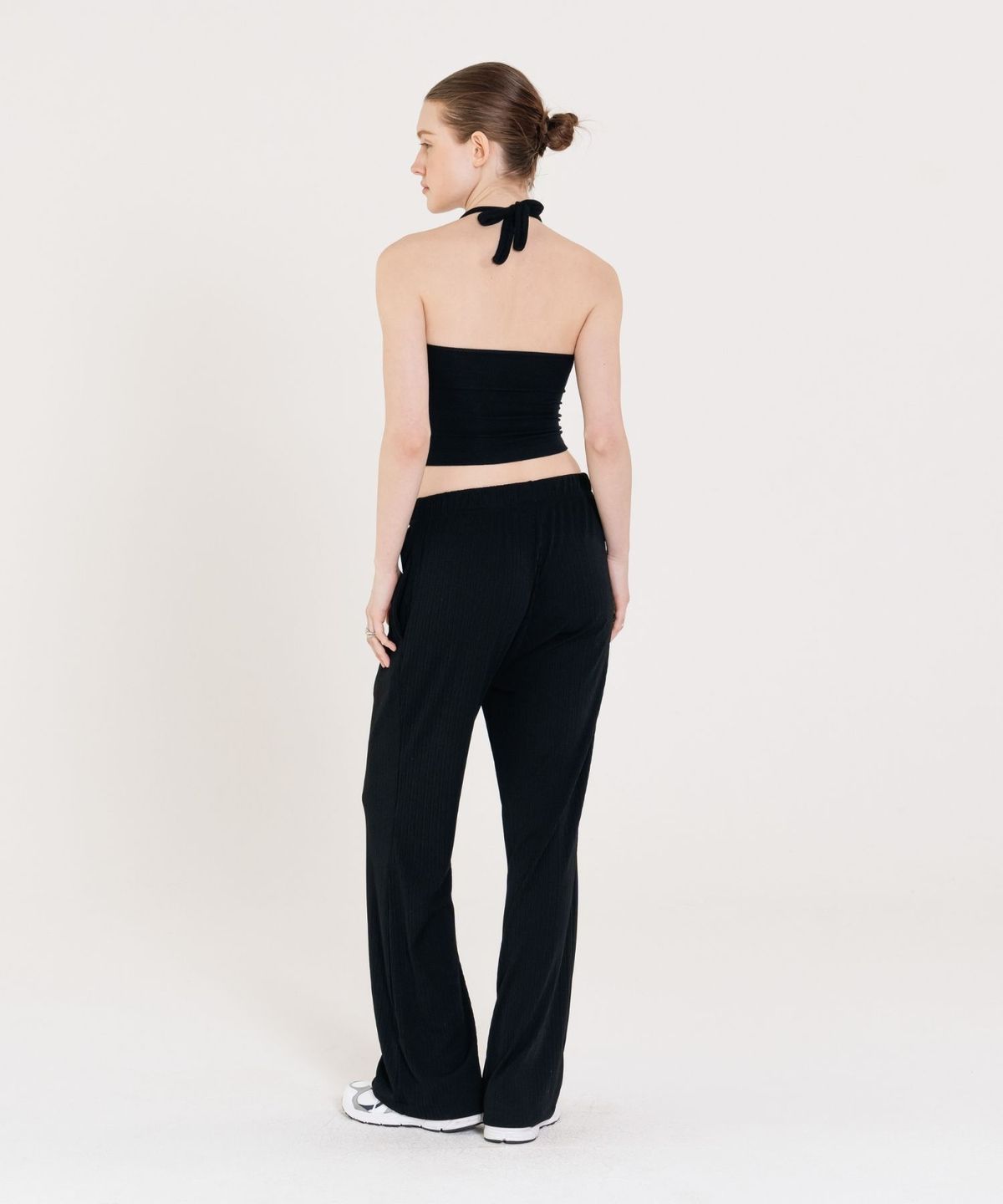 인지액티브(INJIACTIVE) Semi wide Pleats Banding Pants 블랙